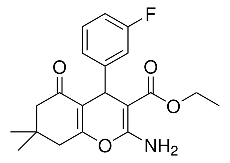 Sigma-Aldrich ETHYL 2-AMINO-4-(3-FLUOROPHENYL)-7,7-DIMETHYL-5-OXO-5,6,7,8-TETRAHYDRO-4H-CHROMENE-3-CARBOXYLATE,AldrichCPR
