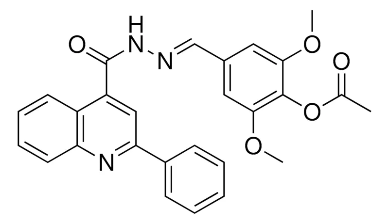 Sigma-Aldrich ACETIC ACID 2,6-DIMETHOXY-4((2-PH-QUINOLINE-4-CARBONYL)-HYDRAZONOMETHYL)PH ESTER,AldrichCPR