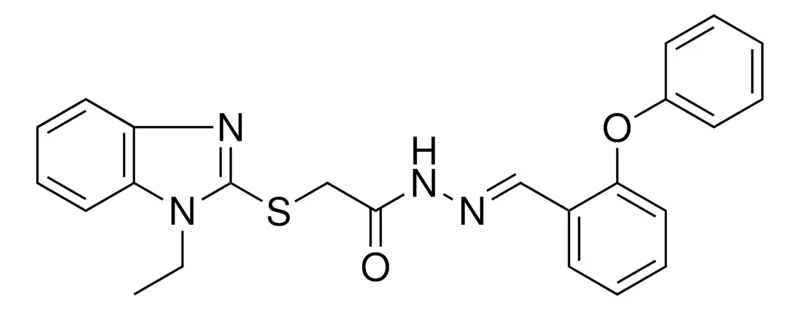 Sigma-Aldrich 2(1-ET-1H-BENZOIMIDAZOL-2YLSULFANYL)ACETIC ACID (2-PHENOXY-BENZYLIDENE)HYDRAZIDE,AldrichCPR
