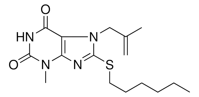 Sigma-Aldrich 8-HEXYLSULFANYL-3-METHYL-7-(2-METHYL-ALLYL)-3,7-DIHYDRO-PURINE-2,6-DIONE,AldrichCPR