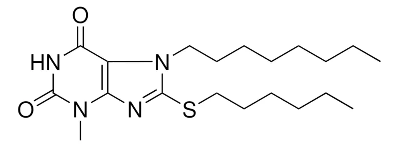 Sigma-Aldrich 8-HEXYLSULFANYL-3-METHYL-7-OCTYL-3,7-DIHYDRO-PURINE-2,6-DIONE,AldrichCPR