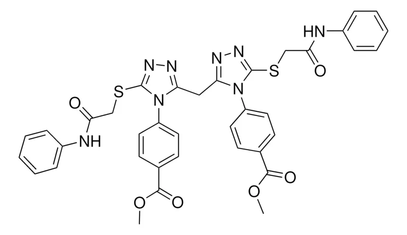 Sigma-Aldrich METHYL 4-[3-[(2-ANILINO-2-OXOETHYL)SULFANYL]-5-({5-[(2-ANILINO-2-OXOETHYL)SULFANYL]-4-[4-(METHOXYCARBONYL)PHENYL]-4H-1,2,4-TRIAZOL-3-YL}METHYL)-4H-1,2,4-TRIAZOL-4-YL]BENZOATE，AldrichCPR