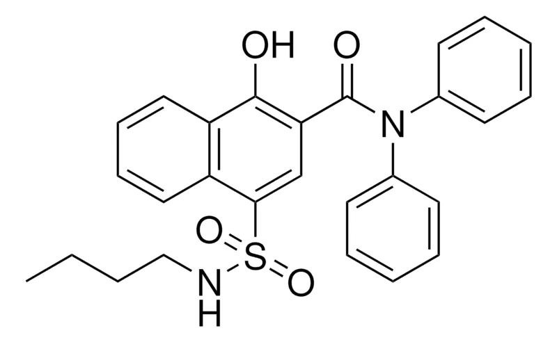 Sigma-Aldrich 4-((BUTYLAMINO)SULFONYL)-1-HYDROXY-N,N-DIPHENYL-2-NAPHTHAMIDE,AldrichCPR