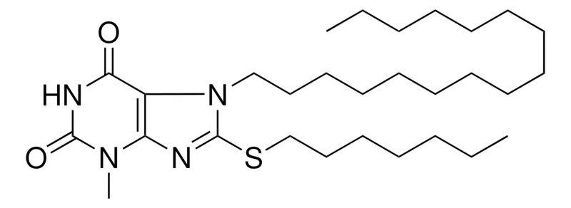 Sigma-Aldrich 8-HEPTYLSULFANYL-7-HEXADECYL-3-METHYL-3,7-DIHYDRO-PURINE-2,6-DIONE,AldrichCPR