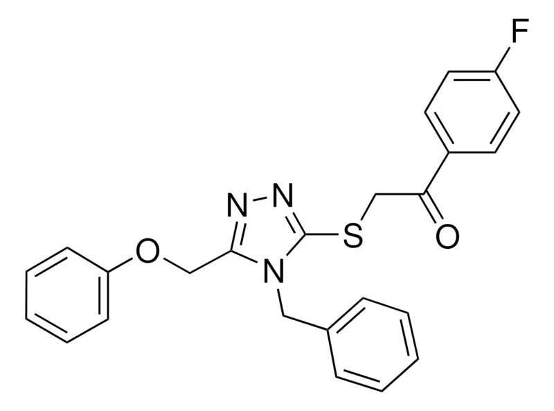 Sigma-Aldrich 2-((4-BENZYL-5-(PHENOXYMETHYL)-4H-1,2,4-TRIAZOL-3-YL)THIO)-1-(4-F-PH)ETHANONE,AldrichCPR