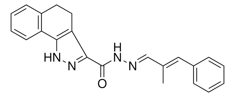 Sigma-Aldrich 4,5DIHYDRO-1H-BENZO(G)INDAZOLE-3-CARBOXYLIC ACID (2-ME-3-PH-ALLYLIDENE)HYDRAZIDE,AldrichCPR