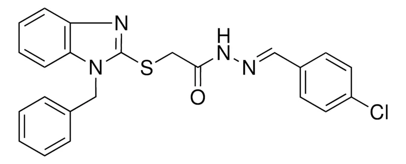 Sigma-Aldrich 2-(1-BZL-1H-BENZOIMIDAZOL-2-YLSULFANYL)-ACETIC ACID (4-CL-BENZYLIDENE)-HYDRAZIDE，AldrichCPR