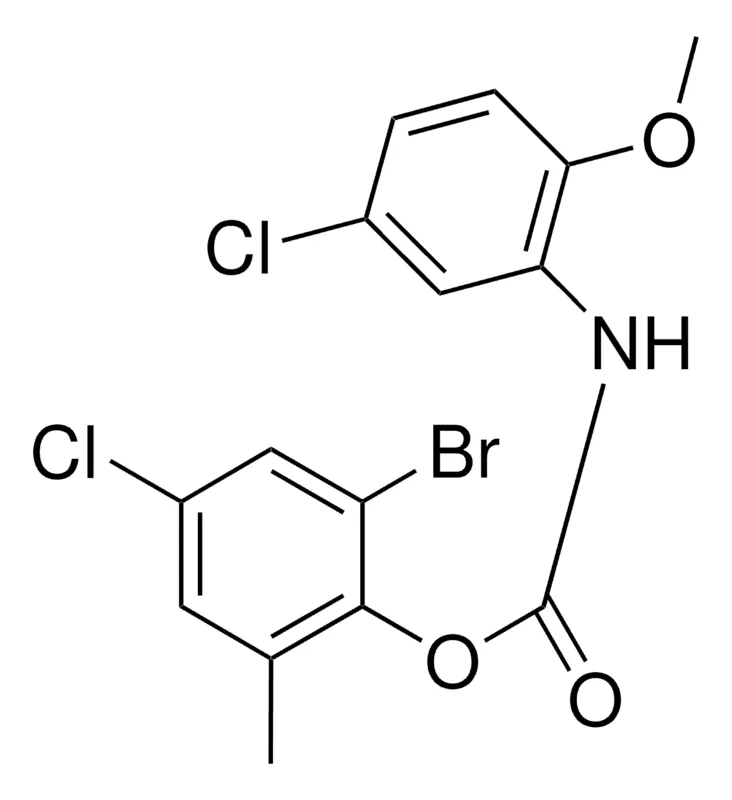 Sigma-Aldrich 2-BROMO-4-CHLORO-6-METHYLPHENYL N-(5-CHLORO-2-METHOXYPHENYL)CARBAMATE,AldrichCPR