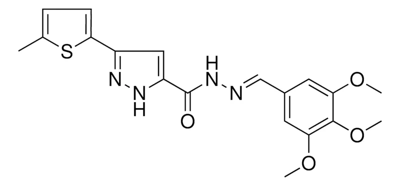 Sigma-Aldrich 3-(5-ME-2-THIENYL)-N'-(3,4,5-TRIMETHOXYBENZYLIDENE)-1H-PYRAZOLE-5-CARBOHYDRAZIDE,AldrichCPR