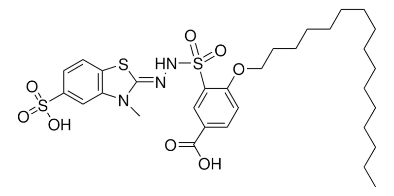 Sigma-Aldrich CARBOXY-HEXADECYLOXYBENZENESULFONIC METHYL-SULFO-BENZOTHIAZOLINYLIDENEHYDRAZIDE，AldrichCPR