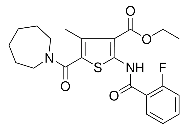 Sigma-Aldrich ETHYL 5-(1-AZEPANYLCARBONYL)-2-[(2-FLUOROBENZOYL)AMINO]-4-METHYL-3-THIOPHENECARBOXYLATE，AldrichCPR