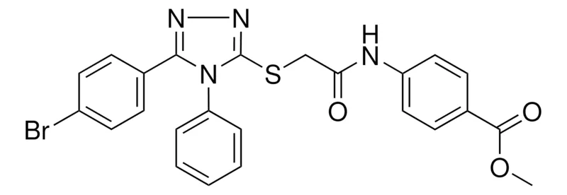Sigma-Aldrich ME 4-((((5-(4-BROMOPHENYL)-4-PH-4H-1,2,4-TRIAZOL-3-YL)THIO)ACETYL)AMINO)BENZOATE,AldrichCPR