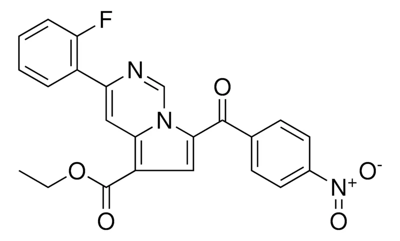 Sigma-Aldrich ET 3-(2-FLUOROPHENYL)-7-(4-NITROBENZOYL)PYRROLO(1,2-C)PYRIMIDINE-5-CARBOXYLATE,AldrichCPR