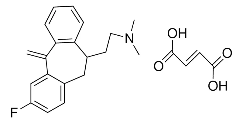 Sigma-Aldrich 10,11DIHYDRO10(2DIMETHYLAMINO-ET)3FLUORO5CH2-5H-DIBENZO(A,D)CYCLOHEPTENE MALEATE,AldrichCPR