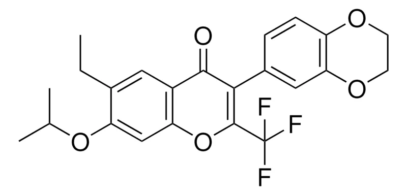 Sigma-Aldrich 3(2,3-2H-BENZO(1,4)DIOXIN-6-YL)6-ET-7-ISOPROPOXY-2-TRIFLUOROMETHYL-CHROMEN-4-ONE,AldrichCPR
