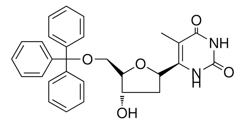 Sigma-Aldrich 6-(4-HYDROXY-5-TRITYLOXYMETHYL-4H-FURAN-2-YL)-5-METHYL-1H-PYRIMIDINE-2,4-DIONE,AldrichCPR