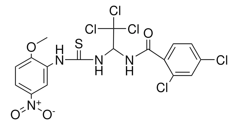 Sigma-Aldrich 2,4-DI-CL-N-(2,2,2-TRICHLORO-1-(3-(2-MEO-5-NITRO-PH)-THIOUREIDO)-ET)-BENZAMIDE,AldrichCPR