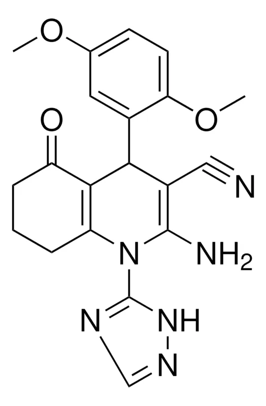 Sigma-Aldrich 2-AMINO-4-(2,5-DIMETHOXYPHENYL)-5-OXO-1-(1H-1,2,4-TRIAZOL-5-YL)-1,4,5,6,7,8-HEXAHYDRO-3-QUINOLINECARBONITRILE,AldrichCPR