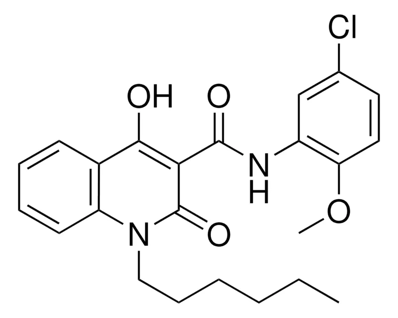 Sigma-Aldrich 1-HEXYL-4-HO-2-OXO-1,2-2H-QUINOLINE-3-CARBOXYLIC ACID (5-CL-2-MEO-PHENYL)-AMIDE,AldrichCPR