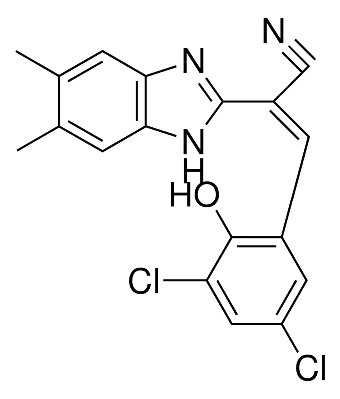 Sigma-Aldrich 3,5-DICHLORO-ALPHA-(5,6-DIMETHYL-2-BENZIMIDAZOLYL)-2-HYDROXYCINNAMONITRILE,AldrichCPR