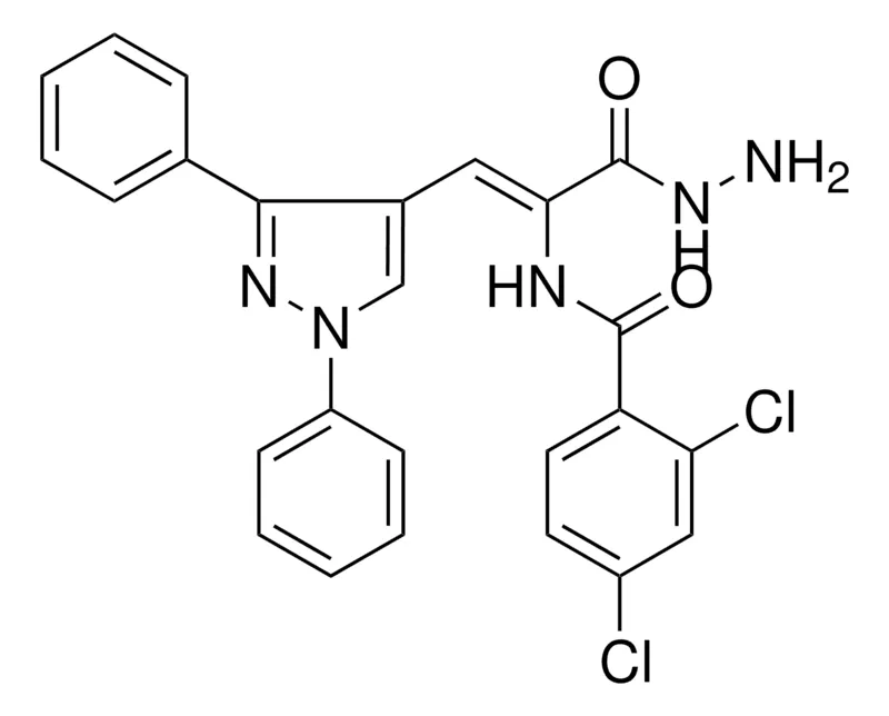 Sigma-Aldrich 2,4-DI-CL-N-(2-(1,3-DI-PH-1H-PYRAZOL-4-YL)-1-HYDRAZINOCARBONYL-VINYL)-BENZAMIDE,AldrichCPR