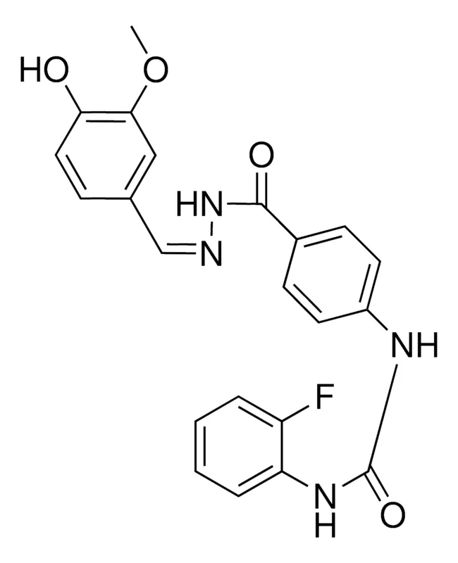 Sigma-Aldrich 4-(3-(2-FLUOROPHENYL)UREIDO)BENZOIC (4-HYDROXY-3-METHOXYBENZYLIDENE)HYDRAZIDE，AldrichCPR