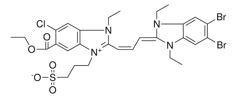 Sigma-Aldrich 3-[5-CHLORO-2-[(1Z)-3-(5,6-DIBROMO-1,3-DIETHYL-1,3-DIHYDRO-2H-BENZIMIDAZOL-2-YLIDENE)-1-PROPENYL]-6-(ETHOXYCARBONYL)-3-ETHYL-3H-BENZIMIDAZOL-1-IUM-1-YL]-1-PROPANESULFONATE，AldrichCPR