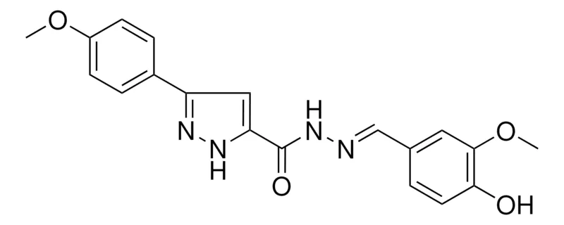 Sigma-Aldrich 5-(4-MEO-PH)-2H-PYRAZOLE-3-CARBOXYLIC ACID (4-HO-3-MEO-BENZYLIDENE)-HYDRAZIDE，AldrichCPR