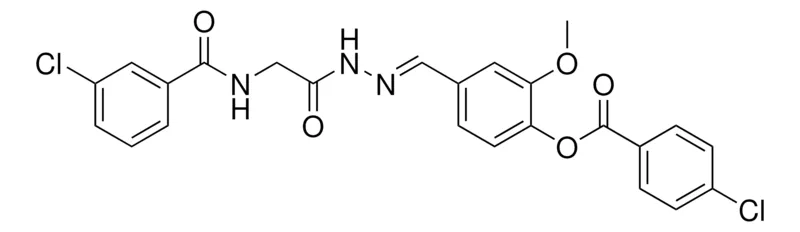 Sigma-Aldrich 4-(((((3-CHLOROBENZOYL)AMINO)AC)HYDRAZONO)ME)-2-METHOXYPHENYL 4-CHLOROBENZOATE,AldrichCPR