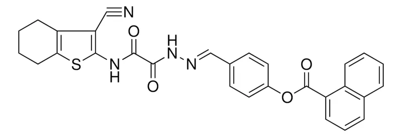 Sigma-Aldrich 4-[(E)-(2-{2-[(3-CYANO-4,5,6,7-TETRAHYDRO-1-BENZOTHIEN-2-YL)AMINO]-2-OXOACETYL}HYDRAZONO)METHYL]PHENYL 1-NAPHTHOATE，AldrichCPR