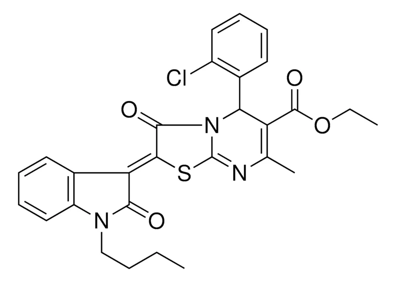 Sigma-Aldrich ETHYL (2Z)-2-(1-BUTYL-2-OXO-1,2-DIHYDRO-3H-INDOL-3-YLIDENE)-5-(2-CHLOROPHENYL)-7-METHYL-3-OXO-2,3-DIHYDRO-5H-[1,3]THIAZOLO[3,2-A]PYRIMIDINE-6-CARBOXYLATE，AldrichCPR