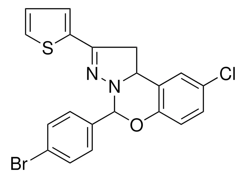 Sigma-Aldrich 4(4-BR-PH)8-CL-2-THIOPHEN-2-YL-1,9B-2H-5-OXA-3,3A-DIAZA-CYCLOPENTA(A)NAPHTHALENE,AldrichCPR