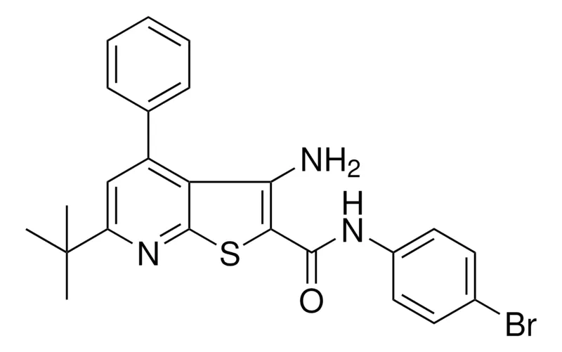 Sigma-Aldrich 3-AMINO-6-TERT-BUTYL-4-PH-THIENO(2,3-B)PYRIDINE-2-CARBOXYLIC ACID (4-BR-PH)AMIDE,AldrichCPR