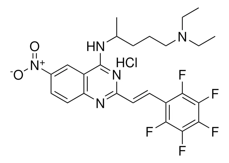 Sigma-Aldrich N(1),N(1)-DIETHYL-N(4)-{6-NITRO-2-[(E)-2-(2,3,4,5,6-PENTAFLUOROPHENYL)ETHENYL]-4-QUINAZOLINYL}-1,4-PENTANEDIAMINE HYDROCHLORIDE，AldrichCPR