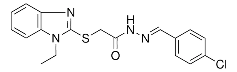 Sigma-Aldrich 2-(1-ET-1H-BENZOIMIDAZOL-2-YLSULFANYL)-ACETIC ACID (4-CL-BENZYLIDENE)-HYDRAZIDE,AldrichCPR