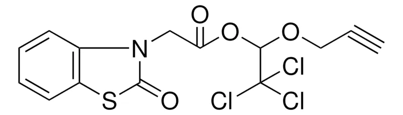 Sigma-Aldrich (2-OXO-BENZOTHIAZOL-3-YL)-ACETIC ACID 2,2,2-TRICHLORO-1-PROP-2-YNYLOXY-ET ESTER,AldrichCPR