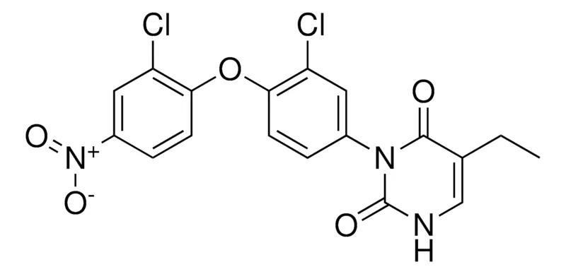 Sigma-Aldrich 3-(3-CHLORO-4-(2-CHLORO-4-NITRO-PHENOXY)-PHENYL)-5-ETHYL-1H-PYRIMIDINE-2,4-DIONE,AldrichCPR