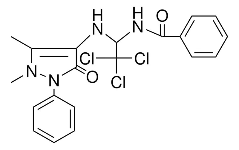 Sigma-Aldrich N-(2,2,2-TRI-CL-1-(1,5-DI-ME-3-OXO-2-PH-2H-1H-PYRAZOL-4-YLAMINO)-ET)-BENZAMIDE,AldrichCPR