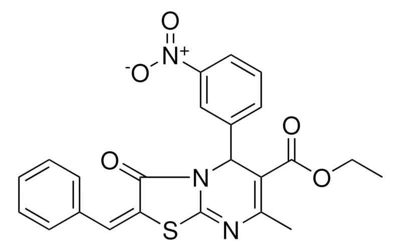 Sigma-Aldrich ETHYL (2E)-2-BENZYLIDENE-7-METHYL-5-(3-NITROPHENYL)-3-OXO-2,3-DIHYDRO-5H-[1,3]THIAZOLO[3,2-A]PYRIMIDINE-6-CARBOXYLATE，AldrichCPR
