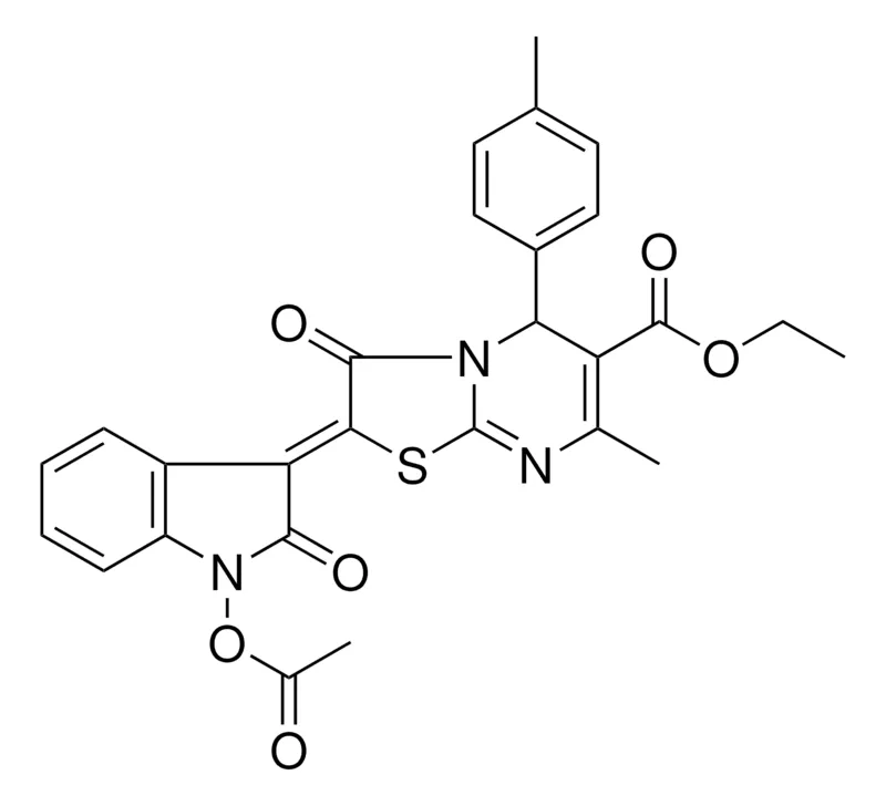 Sigma-Aldrich ETHYL (2Z)-2-[1-(ACETYLOXY)-2-OXO-1,2-DIHYDRO-3H-INDOL-3-YLIDENE]-7-METHYL-5-(4-METHYLPHENYL)-3-OXO-2,3-DIHYDRO-5H-[1,3]THIAZOLO[3,2-A]PYRIMIDINE-6-CARBOXYLATE，AldrichCPR
