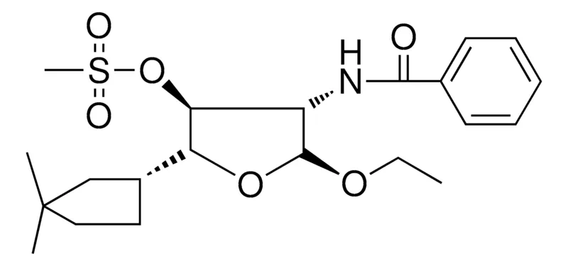 Sigma-Aldrich (2R,3S,4S,5S)-4-BENZAMIDO-2-((S)-3,3-DIMETHYLCYCLOPENTYL)-5-ETHOXYTETRAHYDROFURAN-3-YL METHANESULFONATE,AldrichCPR
