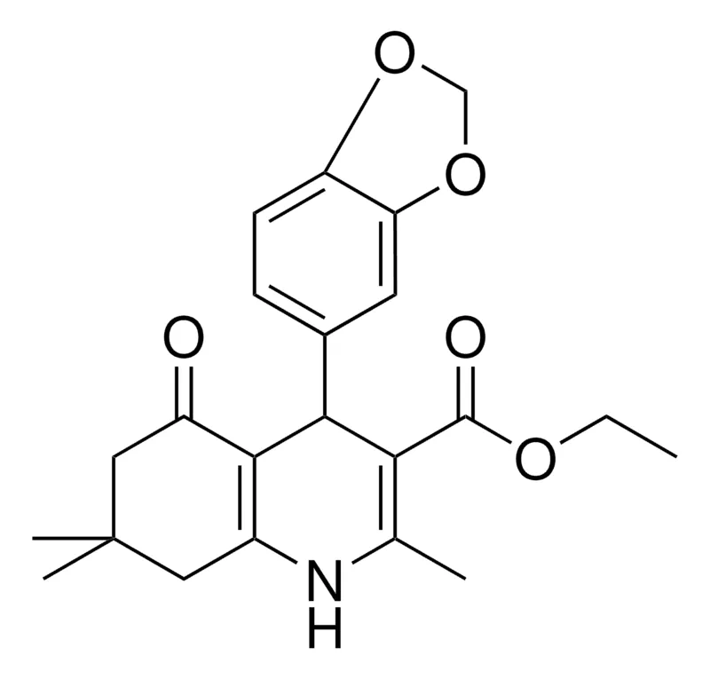 Sigma-Aldrich ETHYL 4-(1,3-BENZODIOXOL-5-YL)-2,7,7-TRIMETHYL-5-OXO-1,4,5,6,7,8-HEXAHYDRO-3-QUINOLINECARBOXYLATE,AldrichCPR