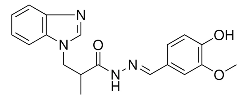 Sigma-Aldrich 3-BENZOIMIDAZOL-1-YL-2-ME-PROPIONIC ACID (4-HO-3-METHOXY-BENZYLIDENE)-HYDRAZIDE,AldrichCPR