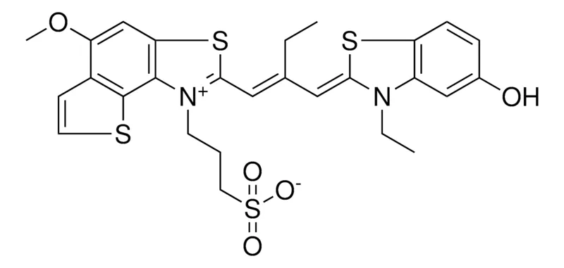 Sigma-Aldrich 3-(2-{(1E)-2-[(Z)-(3-ETHYL-5-HYDROXY-1,3-BENZOTHIAZOL-2(3H)-YLIDENE)METHYL]-1-BUTENYL}-5-METHOXYTHIENO[2,3-E][1,3]BENZOTHIAZOL-1-IUM-1-YL)-1-PROPANESULFONATE，AldrichCPR