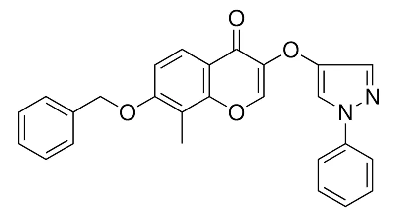 Sigma-Aldrich 7-(BENZYLOXY)-8-METHYL-3-((1-PHENYL-1H-PYRAZOL-4-YL)OXY)-4H-CHROMEN-4-ONE,AldrichCPR