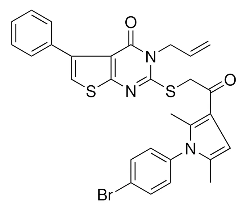 Sigma-Aldrich 3-ALLYL-2-({2-[1-(4-BROMOPHENYL)-2,5-DIMETHYL-1H-PYRROL-3-YL]-2-OXOETHYL}SULFANYL)-5-PHENYLTHIENO[2,3-D]PYRIMIDIN-4(3H)-ONE，AldrichCPR