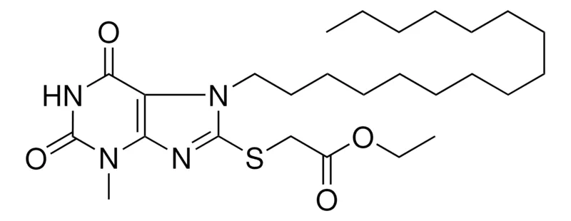 Sigma-Aldrich (7-HEXADECYL-3-ME-2,6-DIOXO-2,3,67-4H-1H-PURIN-8-YLSULFANYL)ACETIC ACID ET ESTER,AldrichCPR