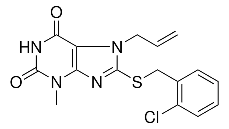 Sigma-Aldrich 7-ALLYL-8-(2-CHLORO-BENZYLSULFANYL)-3-METHYL-3,7-DIHYDRO-PURINE-2,6-DIONE,AldrichCPR