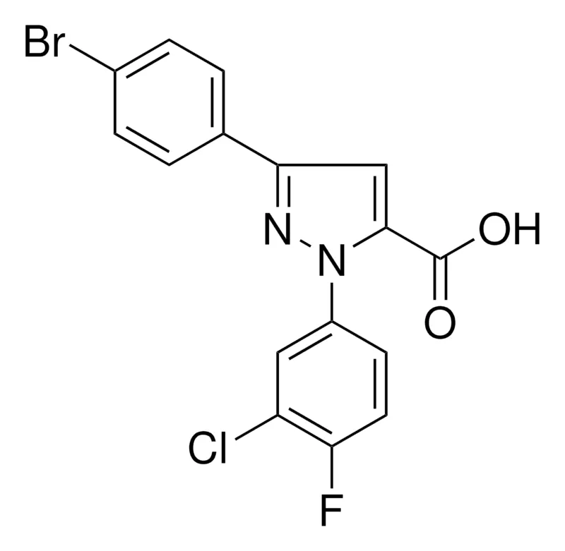 Sigma-Aldrich 3-(4-BROMOPHENYL)-1-(3-CHLORO-4-FLUOROPHENYL)-1H-PYRAZOLE-5-CARBOXYLIC ACID,AldrichCPR