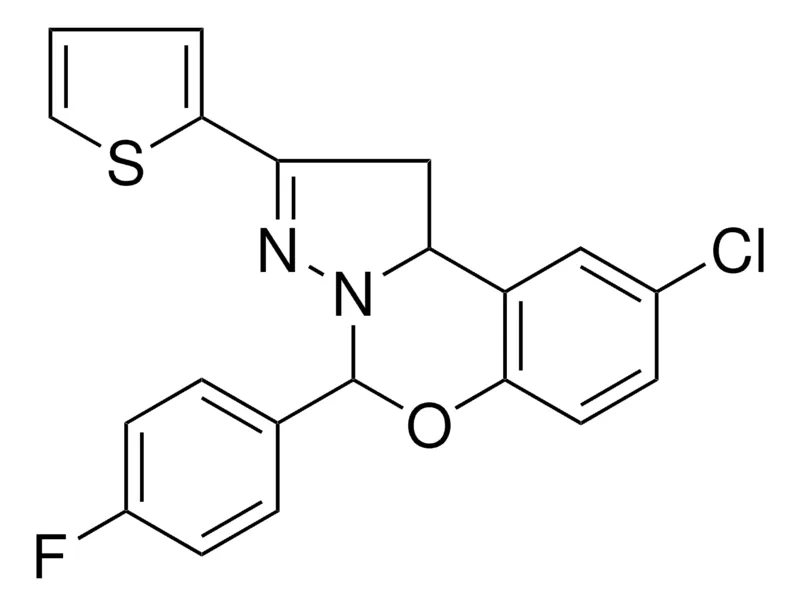 Sigma-Aldrich 8-CL-4-(4-F-PH)2-THIOPHEN-2-YL-1,9B-2H-5-OXA-3,3A-DIAZA-CYCLOPENTA(A)NAPHTHALENE，AldrichCPR